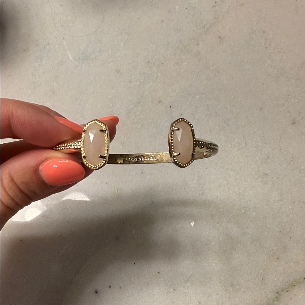 Kendra Scott Gold Cuff with Cream Stones